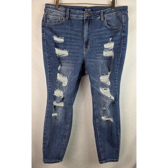Wax Jean Women's Jeans Size 18 Skinny Distressed Denim Pants - Picture 1 of 10
